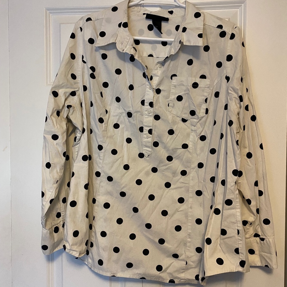 Lane Bryant Polka Dot Blouse